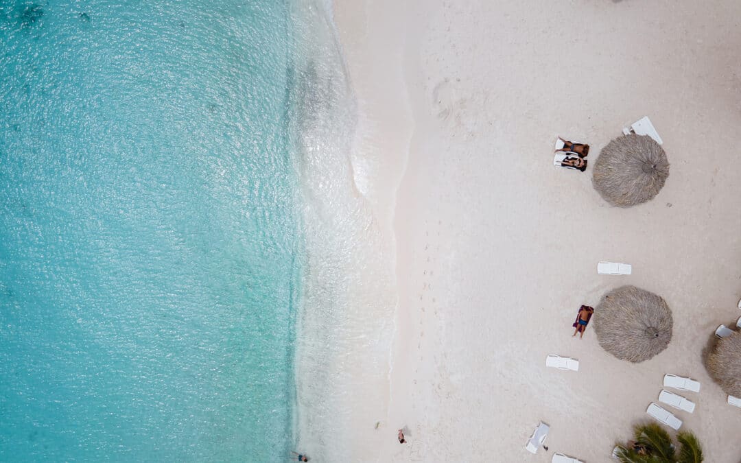 Aerial View Of The Coast Of Curacao In The Caribbean Sea With Tu